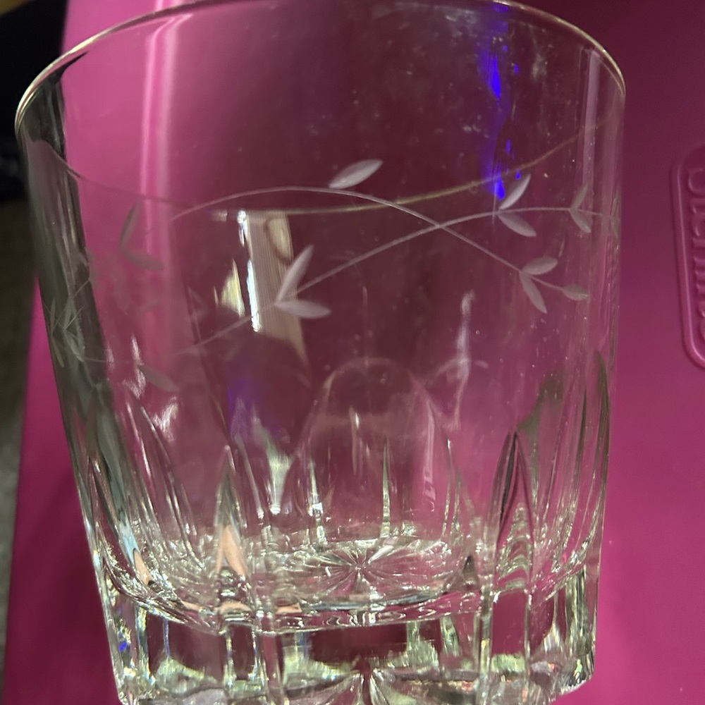 Princess House Elegant Etched Glass Ice Bucket
